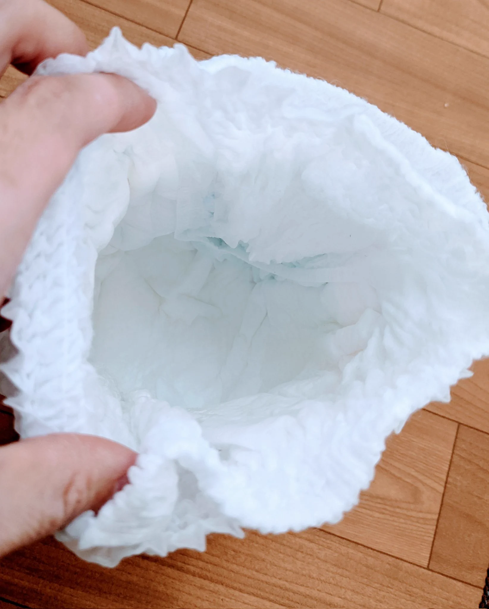 これは使えそう！嘔吐の時はオムツと風呂オケを使用！