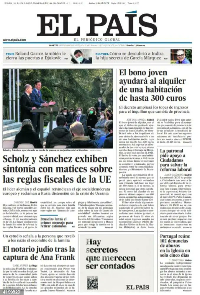 elboletinmadrid's tweet photo. #ResumenDePrensa #PrimerasEdiciones
Las negociaciones de la reforma laboral en un segundo plano por la visita de Scholz en las portadas
https://t.co/8geYhHvNud https://t.co/IECxRU2VCV
