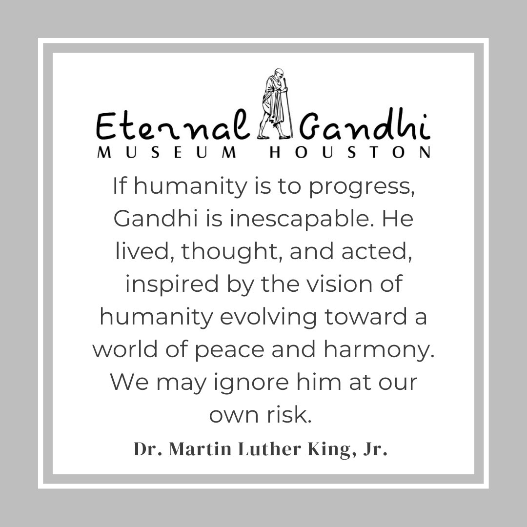 If humanity is to progress, Gandhi is inescapable. He lived, thought, and acted, inspired by the vision of humanity evolving toward a world of peace and harmony. We may ignore him at our own risk. ~ Dr. Martin Luther King Jr.
#egmh #eternalgandhimuseum #bethechange #MLKDay
