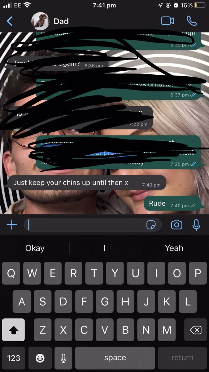 keely_eldred's tweet photo. Told my dad I’ve had a shit day at work and this was his response. Chins ? Cheers dad, just what I needed https://t.co/VrcbV53ZKd