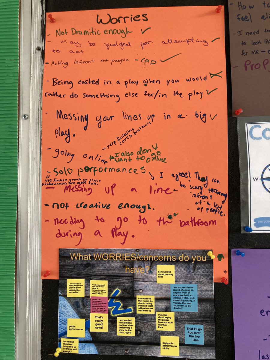 ebonwing's tweet photo. To begin the new semester in #MSDrama, students online and in person, shared their feelings and concerns using the #visiblethinkingroutine #compasspoints @ProjectZeroHGSE @RonRitchhart @ICSAddis @calstuart76 https://t.co/g9N4BgvflD