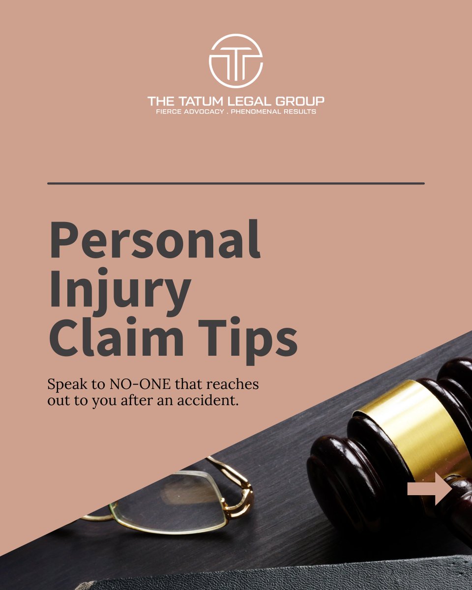 TatumLegal's tweet photo. Personal Injury Tip: ✅

Speak to NO-ONE that reaches out to you after an accident. If someone meets you at the hospital or calls following an accident, they are breaking the law and trying to scam you! ❌

No lawyer will come to you without you contacting them first!! https://t.co/FXQNtxLsOf