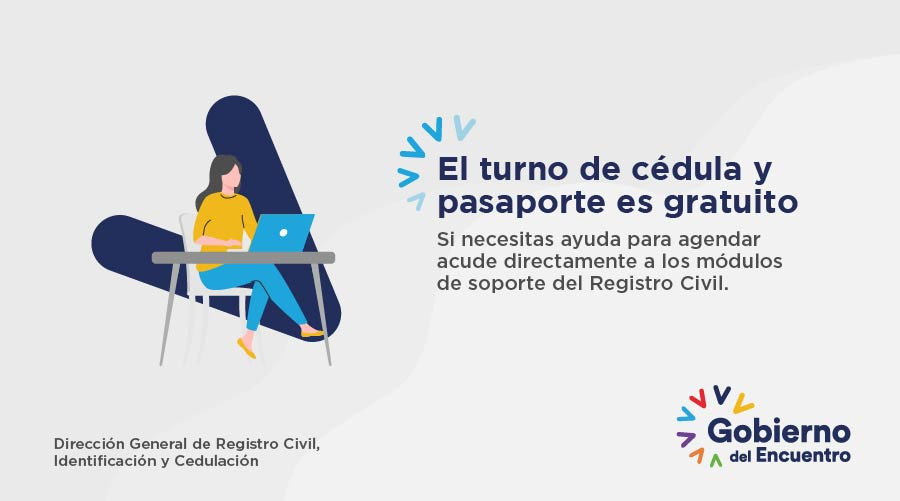 IrinaFigueroaS's tweet photo. 💡 Recuerda, el turno NO tiene costo. Si necesitas ayuda o asesoramiento para agendar tu cita para cédula o pasaporte, acércate a los módulos de soporte, donde el personal del @RegistroCivilec te ayudará en el proceso. 

#JuntosLoLogramos https://t.co/qAAYIXqd8G