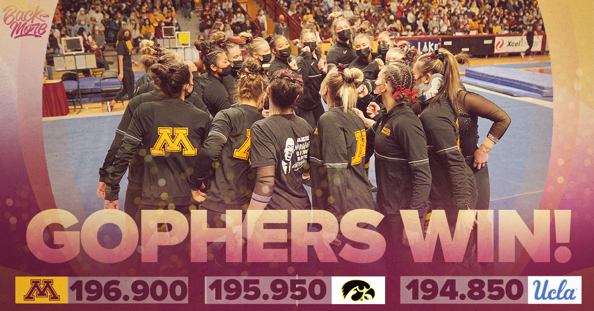 GopherWGym's tweet photo. #Gophers open the season with a huge win in front of a rowdy crowd at Maturi Pavilion! https://t.co/l2Tecl41cS