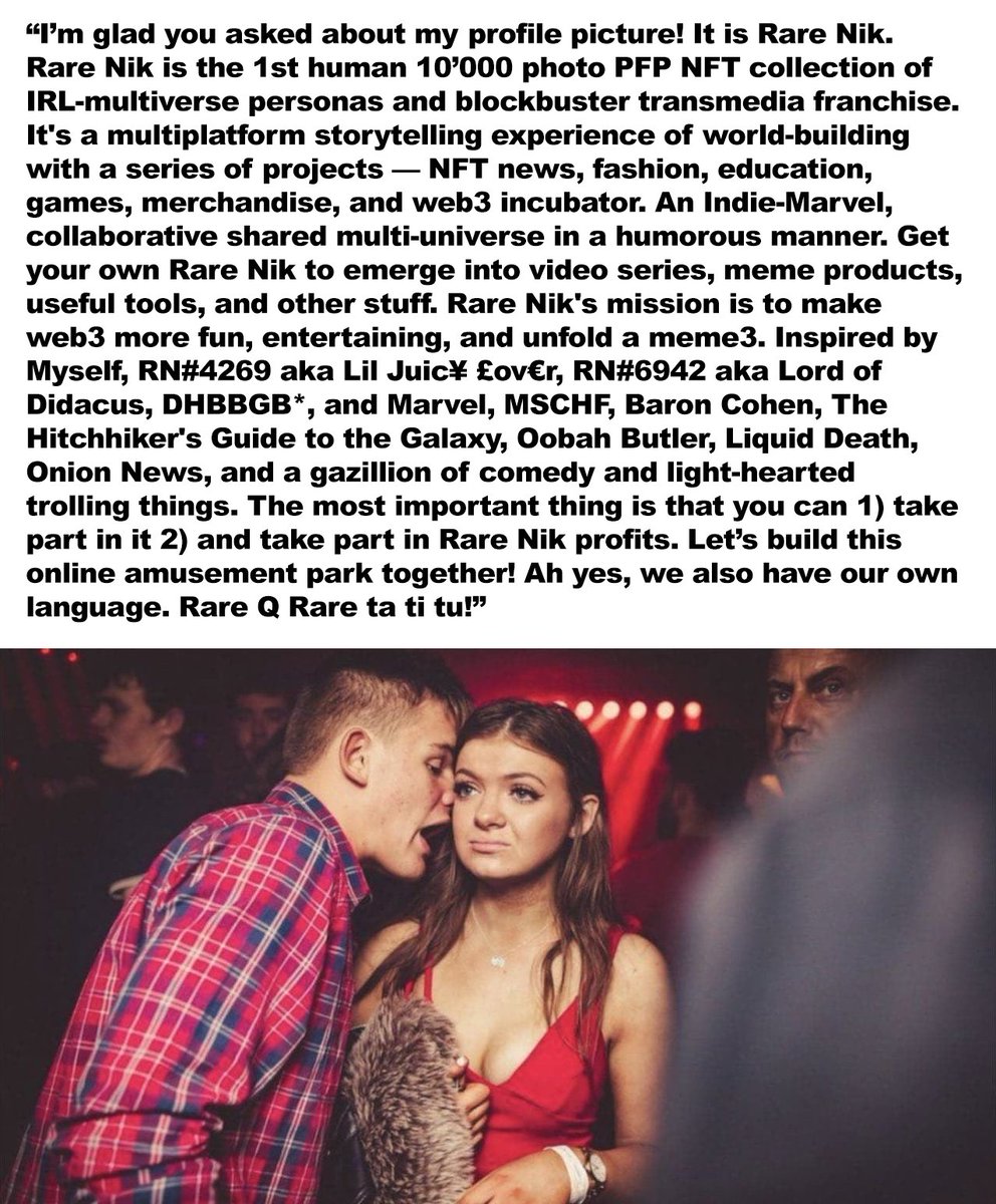 rarenikverse's tweet photo. do you want to know more about Rare Nik? 

one person wanted

and this is what happened to her

a story of my life https://t.co/h9HYZTi38g