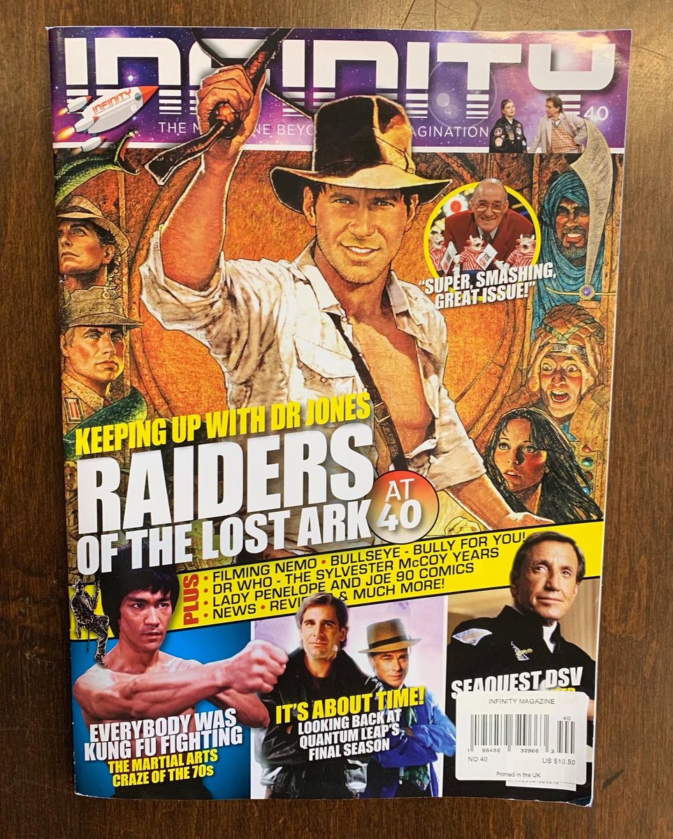 Club_ObiWan's tweet photo. #Infinitymagazine has our favorite archeologists gracing it’s cover this month. It also features #RichardAmsel “A” sheet for #raidersofthelostark as it’s centerfold. #IndianaJones #HarrisonFord https://t.co/pOR6G8rcYp