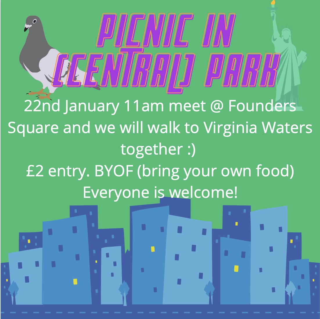 companymts_'s tweet photo. We welcome all cast, crew and friends of Company to our first fundraiser this Saturday 22nd January for a picnic in Virginia Waters Park! We will meet in Founders Square at 11am. BYOF (bring your own food/friends). We can’t wait to see you there! 🐝🌲🍃🌤 #mtscompany #company https://t.co/4TZQdJE6g7