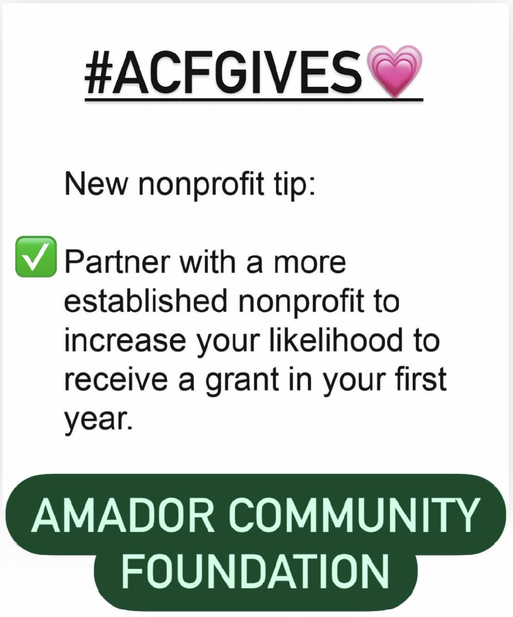 ACFgives's tweet photo. We're honored to support our nonprofit partners and strengthen charitable causes that matter most to Amador County, connecting our partners for Amador County's greater good.
Competitive grant cycle for nonprofits &amp; charitable causes open through 3.31.22 https://t.co/gIeBb67IEe