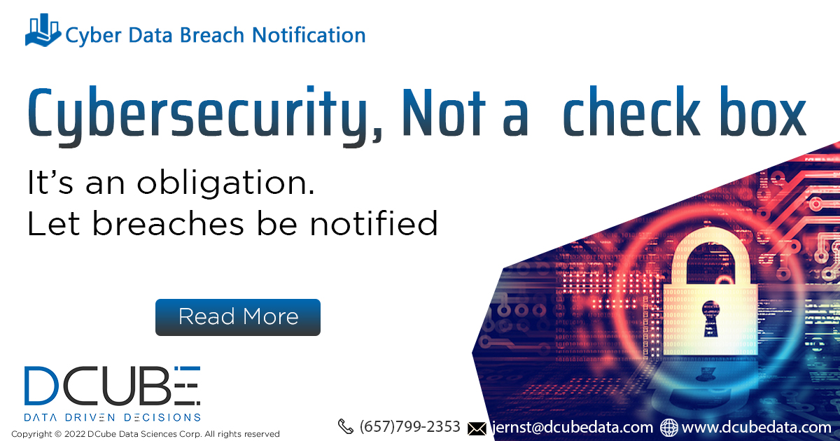 DCubeData's tweet photo. Let the efforts not be compromised. Create incentives for entities to to secure your data systems.
For more
https://t.co/TDvsTQBnnw
Or contact us
Phone :(657)799-2353
Email :jernst@dcubedata.com
#Cyberbreach #Cybernews #Dcube #Databreachnotification https://t.co/Vxk3GTnEhC