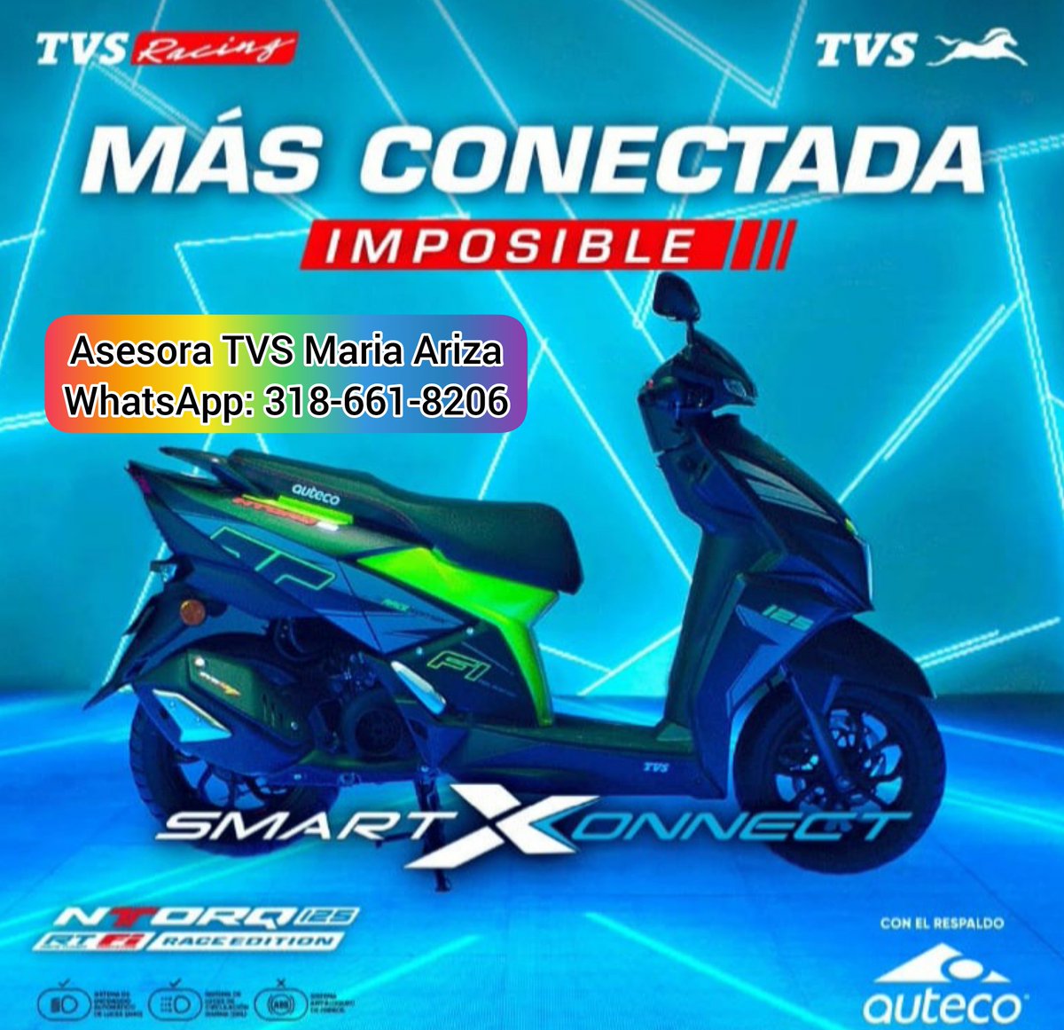 NeiivaNoticias's tweet photo. #Publicidad No dejes pasar esta OPORTUNIDAD de adquirir una nueva herramienta de trabajo, en TVS AUTECO.

SUPERIOR a su competencia y a un precio de locura😲.

Asesora Tvs María Ariza
318-661-8206   👇 https://t.co/NDqSwkwwfX