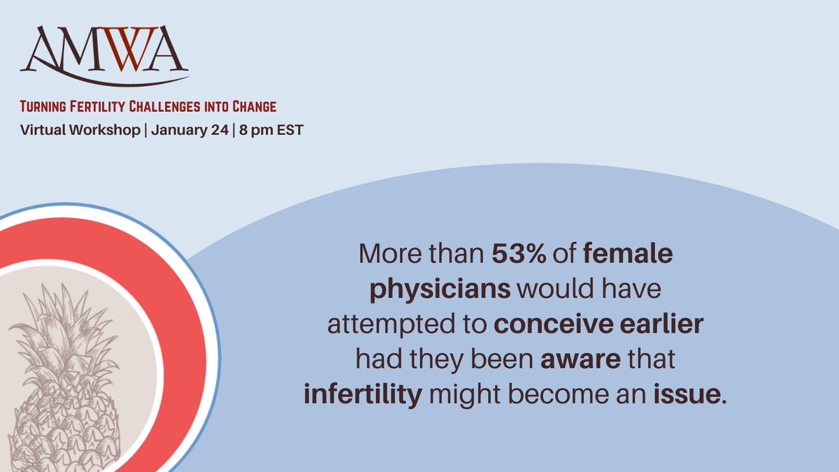 As a woman in medicine, infertility can affect you at all stages of your medical career. Register to join this free online workshop live on 1/24 or get the recording, to learn how to navigate concerns about infertility: bit.ly/physfertility