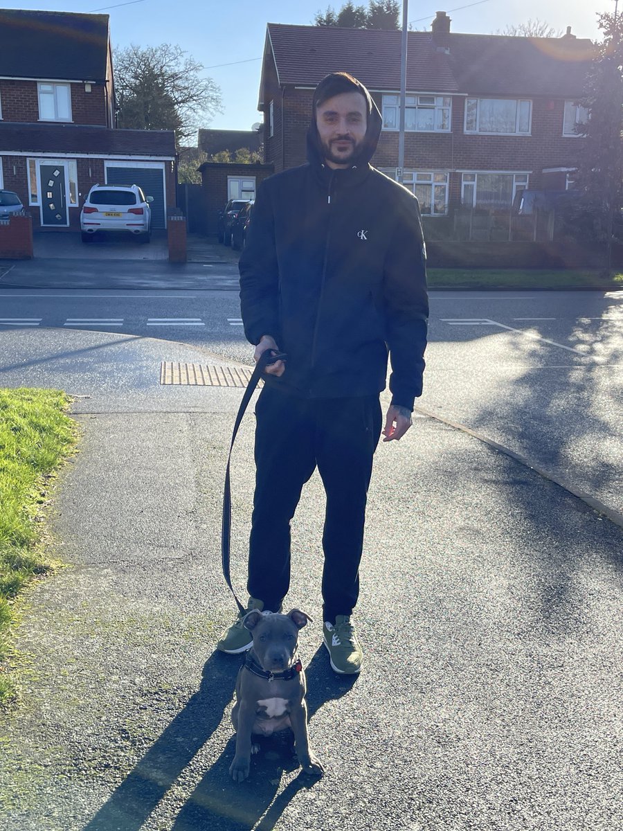 Denvers first walk on road an outside the house… as you can see he was happy af about it😅