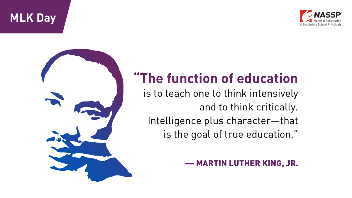 NatHonorSociety's tweet photo. Today, we honor the life &amp; legacy of Dr. Martin Luther King Jr. We must not forget the monumental role education plays in building a more just &amp; equitable society, dismantling racism &amp; hatred, &amp; creating a more perfect union. #MLKDay https://t.co/sk9MtuL4vw