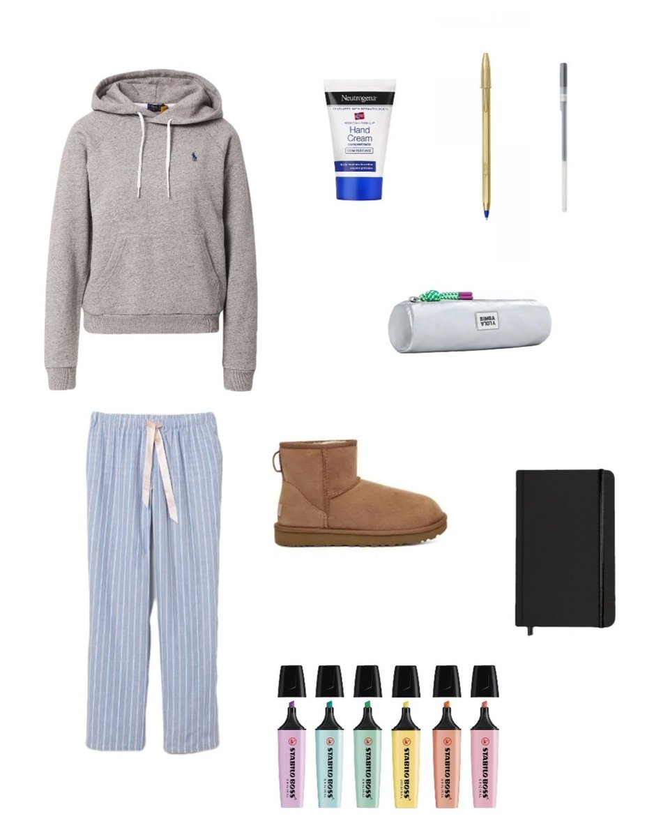 finals season essentials: comfy clothes, blue ink pen, my journal to manifest and a black ink pen to write what comes to mind, my spotify "calm" playlist playing in the background and Neutrogena hand cream 😌