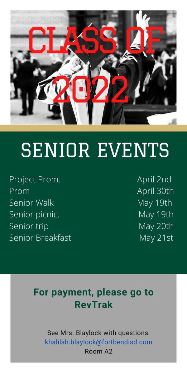 HHS_Canes's tweet photo. Itโs spring ๐บ timeโฆ #senior events are scheduled. Time to start counting โฌ๏ธ #Classof2022 @HHS_Canes #graduationbound https://t.co/gvGzvqTeHb