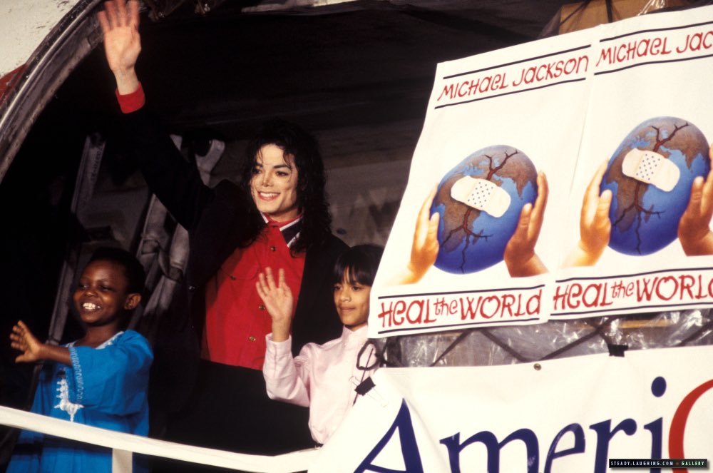 1992: Heal the World was founded by Michael Jackson to help children. Sent 46 tons of supplies to Sarajevo, drug + alcohol abuse education, + millions to children. Heal LA was founded by his son, Prince Jackson Jr., to help inner city youth in L.A. Donate:  https://instagram.com/heallosangelesfdn?utm_medium=copy_link