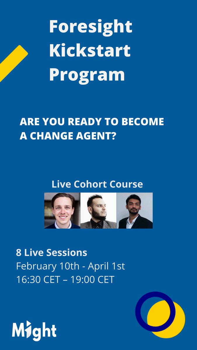 We are launching a live 8-week Foresight Kickstart training program to equip you with the best foundation to start your Foresight learning journey! Learn more about it on our website might.design/foresight-kick…