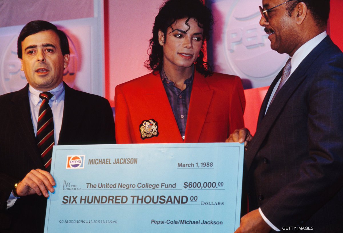 1988: Michael Jackson created the Michael Jackson scholarship with The United Negro College Fund that is in 36 HBCUs. The award is 4-5k. 250+ students have participated and it is still active.