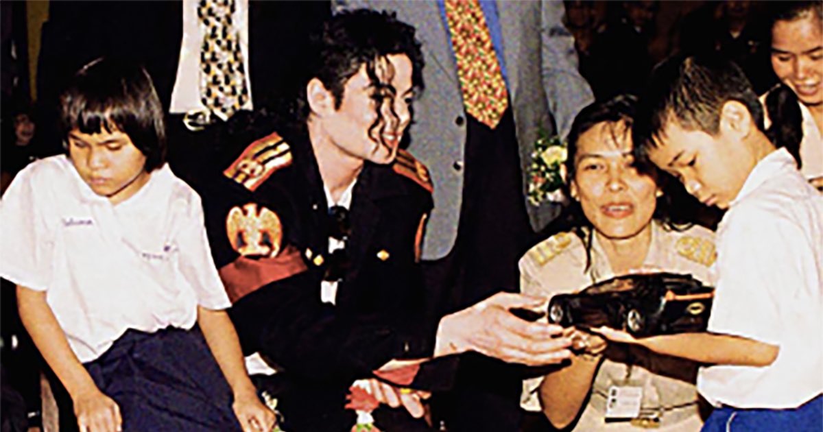 1996: Michael Jackson visited a school for the blind and donated $100k.