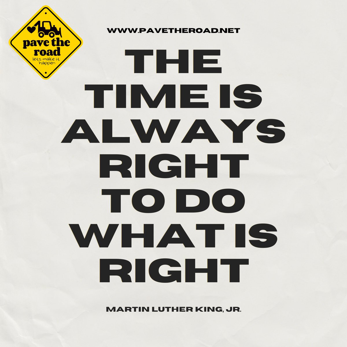PaveTheRoadCR's tweet photo. Today is #MLKDay. Martin Luther King Jr. knew what was right and he seized his opportunity to speak it into existence. Today we honor what he has done and take inspiration to do what is right for our community. #PaveTheRoad #DoWhatsRight #MartinLutherKingJr https://t.co/MYJHWuJ2RP