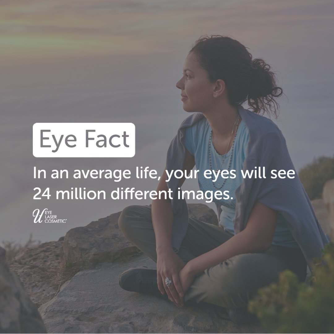 uelc_ca's tweet photo. Eye Fact: In an average life, your eyes will see 24 million different images. UltraView LASIK can help ensure those images are crisp and clear! https://t.co/H9nmzbQuM4 #UELC #UltraViewLasik #lasereyesurgery https://t.co/hEt8vZWrW2