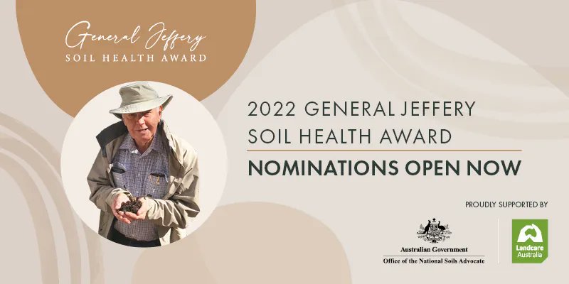 Do you know someone in Australia who is helping improve soil health and inspiring others? Nominate someone for the 2022 General Jeffery Soil Health Award. Learn more: landcareaustralia.org.au/soilhealthaward