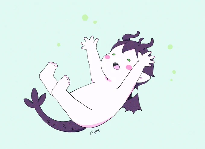 急いで描いた✍️
ツノもしっぽもやわやわだった頃の、ちゅのたろ… 