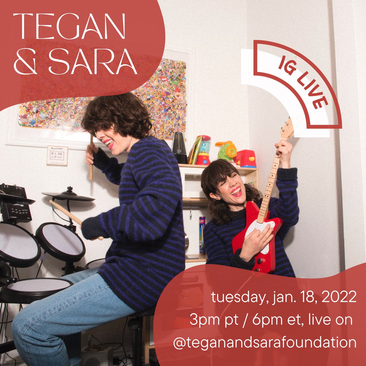 Set your reminders!!! We’re continuing the 5 year celebration of our foundation, @teganandsarafdn, as we head into the final days of our Prizeo campaign by going live together on our @teganandsara and @teganandsarafoundation Instagram! Be there tomorrow at 3pm PT/6pm ET.