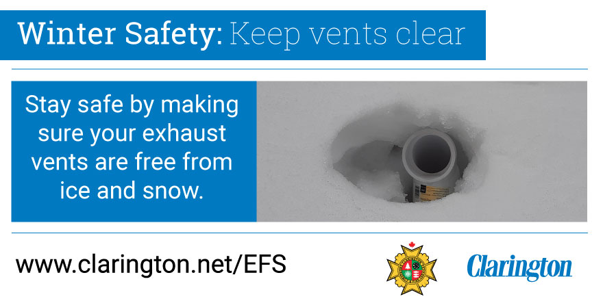 Clarington_Fire's tweet photo. Exhaust vents from gas-powered appliances are plastic tubes that stick out the wall of your home. Drifting snow and ice build-up can block vents, preventing carbon monoxide gas from escaping. Stay safe by making sure your vents are free from ice and snow. https://t.co/i6JSFjyPOg https://t.co/rTB7QQojoA