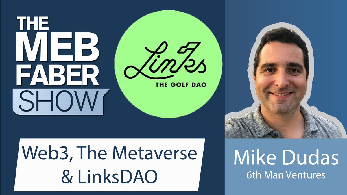 MebFaber's tweet photo. Today we are joined by @mdudas of @6thmanventures to chat Web3, metaverse, NFTS, DAOs, and more...

Mike's also the founder of @linksdao which raised over $10 million in 48 hours with the goal of creating one of the world’s greatest golf clubs.

https://t.co/KZOP4dALYO https://t.co/p7sCNI3zIB