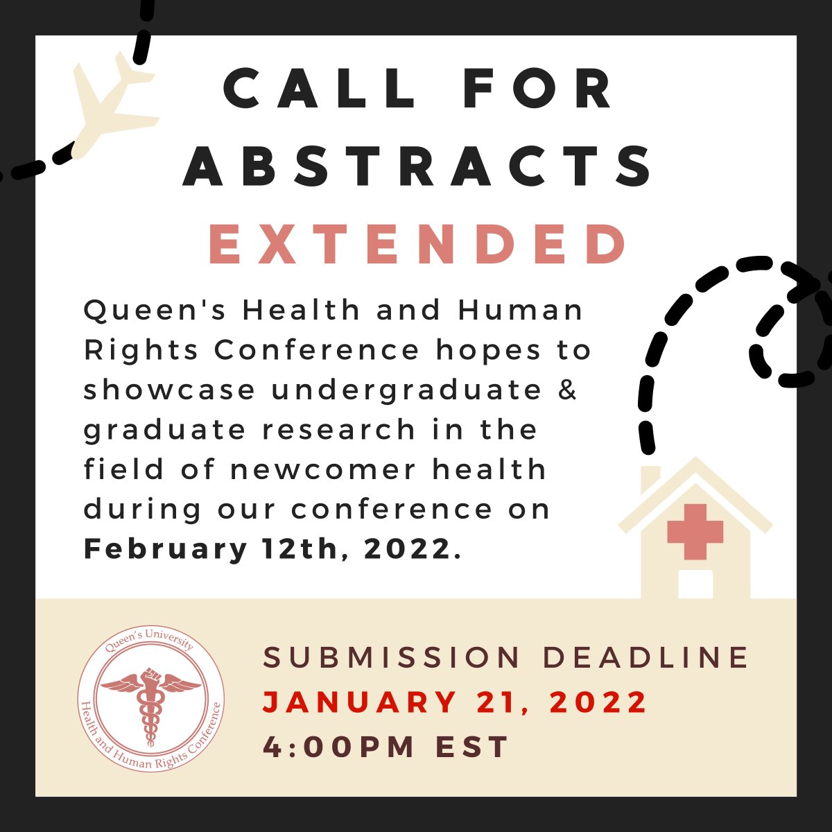 QueensHHRC's tweet photo. Call for research abstracts has been extended to Jan 21st! Don't forget to get those submissions in https://t.co/RlKtGcbH2N