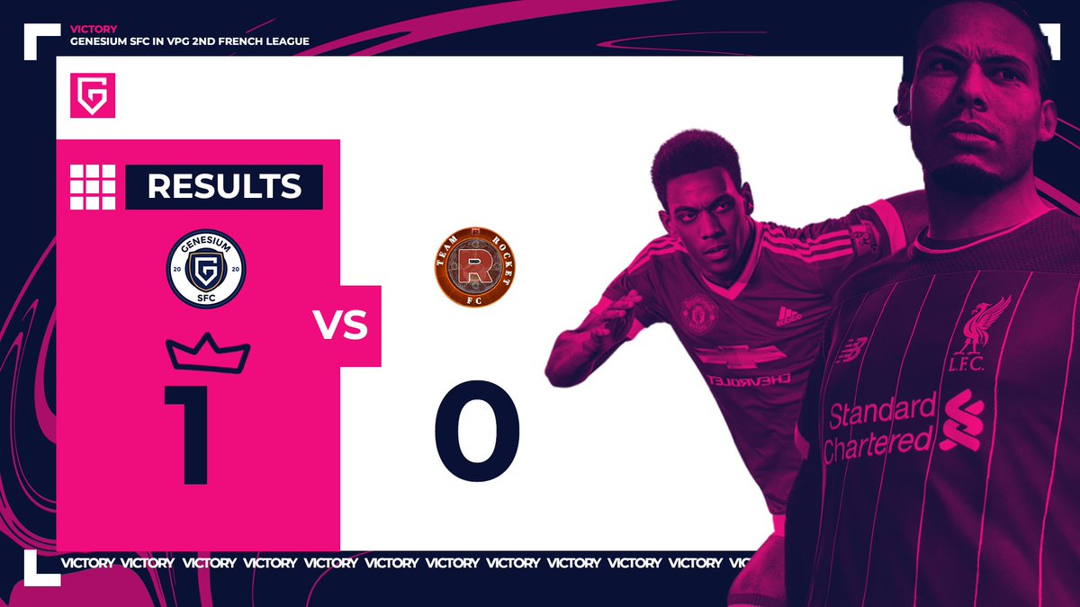 Résultat de rencontre de Ligue 2 🇫🇷 VPG organisée par <a href="/VPGFrance_/">VPG France</a> 🏆

Lors de notre rencontre à 21H20 face à <a href="/TeamrocketEfoot/">Team Rocket Efoot</a> nous avons été victorieux sur le score de 1 - 0.

Bien joué à notre adversaire 🤝

<a href="/TeamGenesium/">Genesium 🌴</a> #WhereItBegins 👾