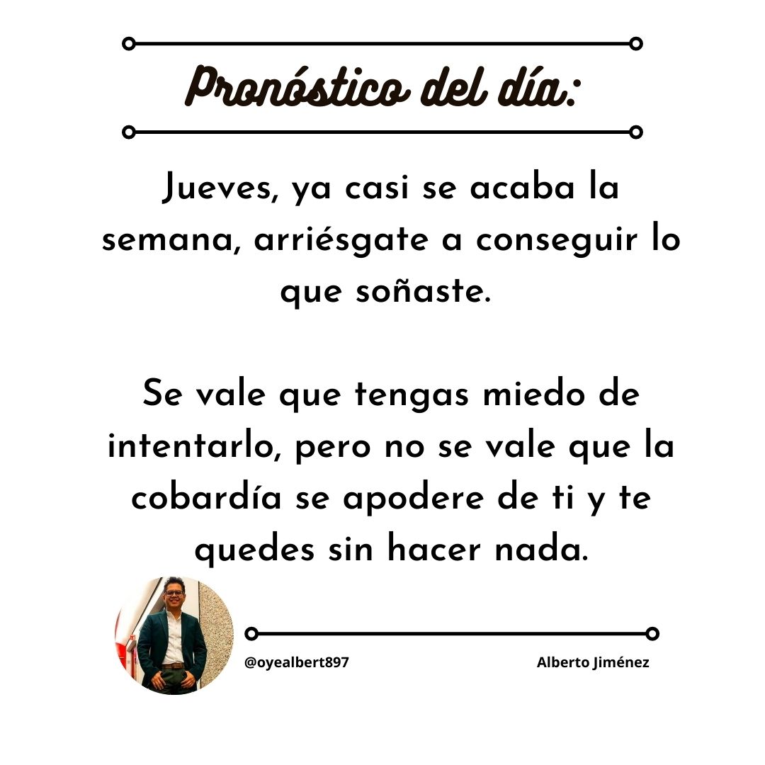 Albert_locutor's tweet photo. ¡Holaaaaa! ☀️💫

La cobardía no va contigo... acuérdate😉. https://t.co/BqQhV7QBkp