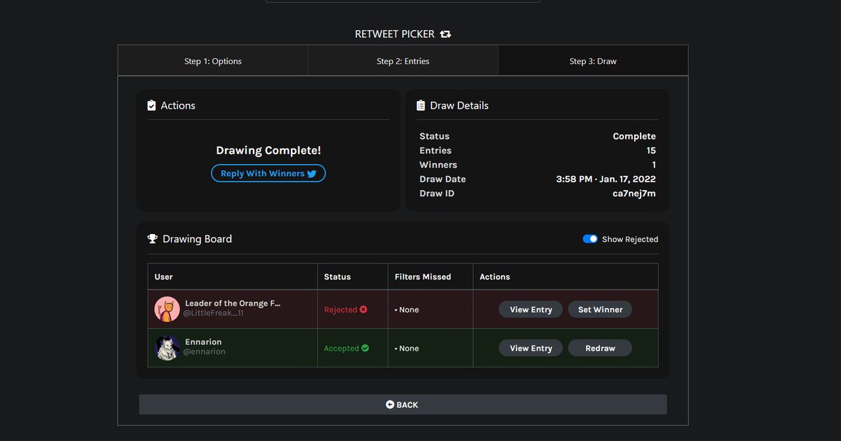 WINNER! @ennarion ! congrats