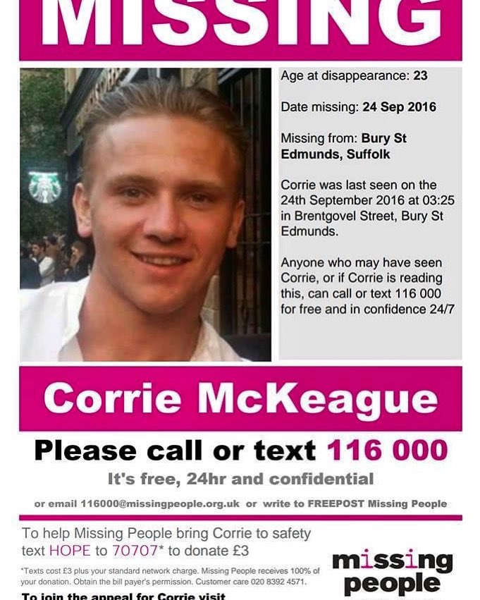 elle_starkie's tweet photo. Have you seen RAF Gunner Corrie Mckeague? Do you know anything about his disappearance? If so please get in touch with @nicola_urquhart who is Corrie’s Mum, please retweet with the hashtag #findcorrie SOMEONE KNOWS, DID YOU SEE CORRIE THAT NIGHT, COME FORWARD AND TALK TO HIS MUM https://t.co/6Nm9EwB8oY