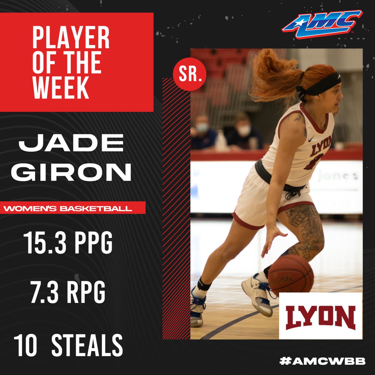 AMCSports's tweet photo. Jade Giron (@LyonAthletics) and Brevin Brimble (@gocbcmustangs) showed up big-time in #AMCSports conference play this week! #AMCWBB #AMCMBB

Full Story📰: https://t.co/gKurUt57WS https://t.co/OR8RbrmTSb