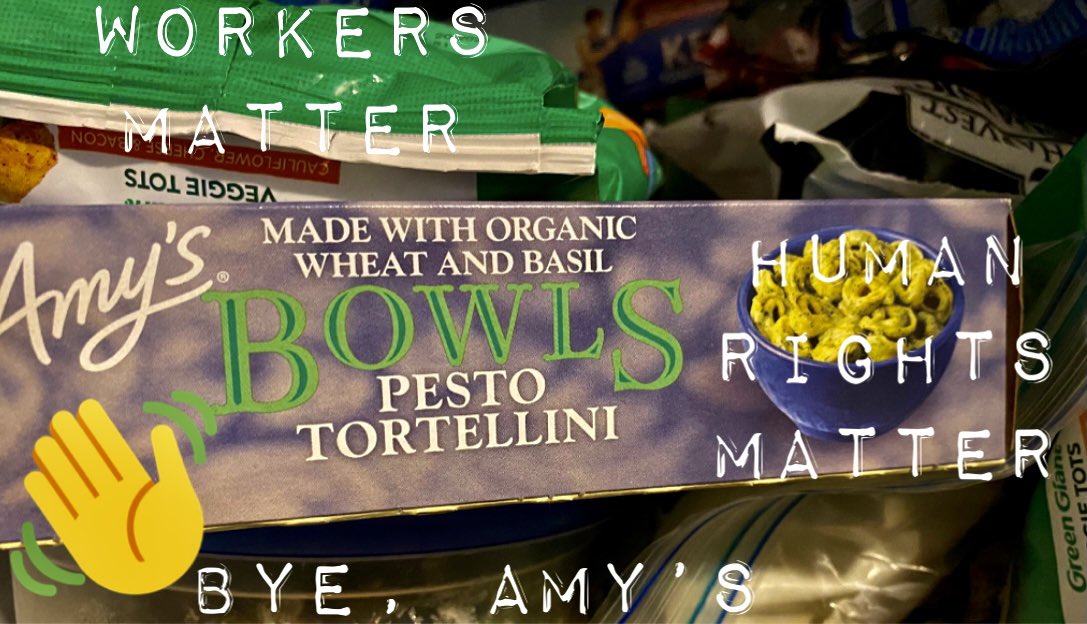 VibeSoHigh's tweet photo. @AmysKitchen Instead of worrying about where I, a purchaser & consumer of Amy’s, would travel, I suggest you worry more about those who you rely on to prepare your food for my family & I.
I will not spend another dime on Amy’s until Amy’s shows it respects #HumanRights.
This is cruel.
#ByeAmy https://t.co/hHiWpvob6r