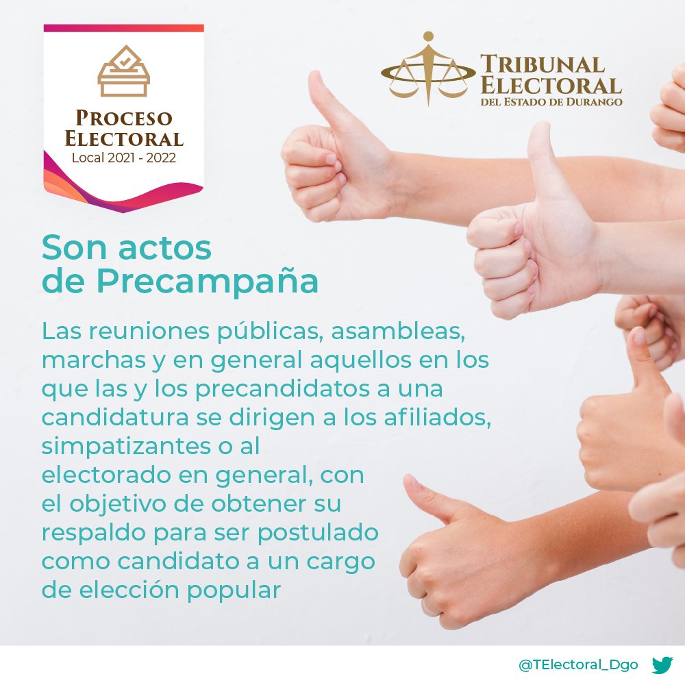 TElectoral_Dgo's tweet photo. #ConoceMás | Identifica cuáles son los actos de #precampaña permitidos que establece la Ley de Instituciones y Procedimientos Electorales para el Estado de #Durango, #LIPEED. https://t.co/Bx9X0O5MyF