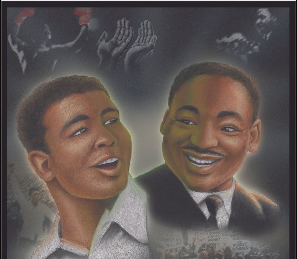 BrandisFriedman's tweet photo. These two men didn't always agree on the process, but they did agree on the end goal. The @ILMCCoalition is sharing these posters of #MLK and #MuhammadAli--commemorating the first #MuhammadAliDay in IL, which coincides with #MLKDay2022 this year. @wttw https://t.co/vt7SLOQ0IG