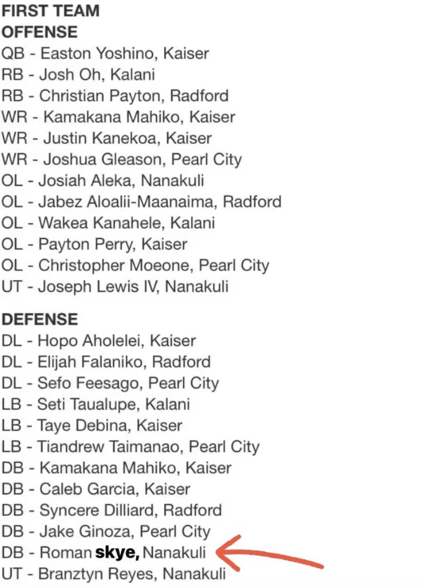 skyeroman7k's tweet photo. i’m beyond blessed and thankful to be OIA’s first team all state cornerback!! i wanna thank my supporters as well as the doubters. only going up from here let’s go!!

@CoachMitchGW @gwchb https://t.co/c2pe5pq9ZM