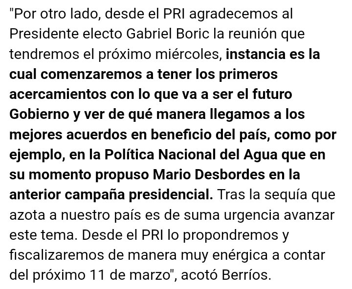 💧Para nuestro partido es fundamental que el Gobierno de @gabrielboric vea la sequía🏜como un tema urgente. Por eso le propondremos el miércoles el "Plan Nacional del Agua"🌊proyecto que pusimos sobre la mesa en la pasada campaña electoral. En el tema del agua no hay mañana ☹