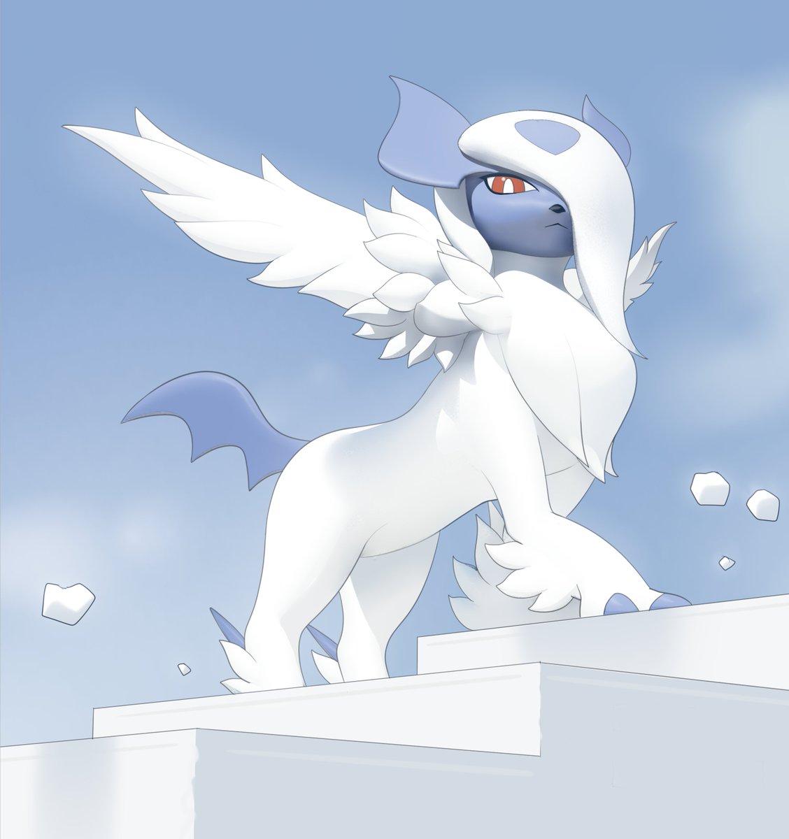 Mega Absol painting.