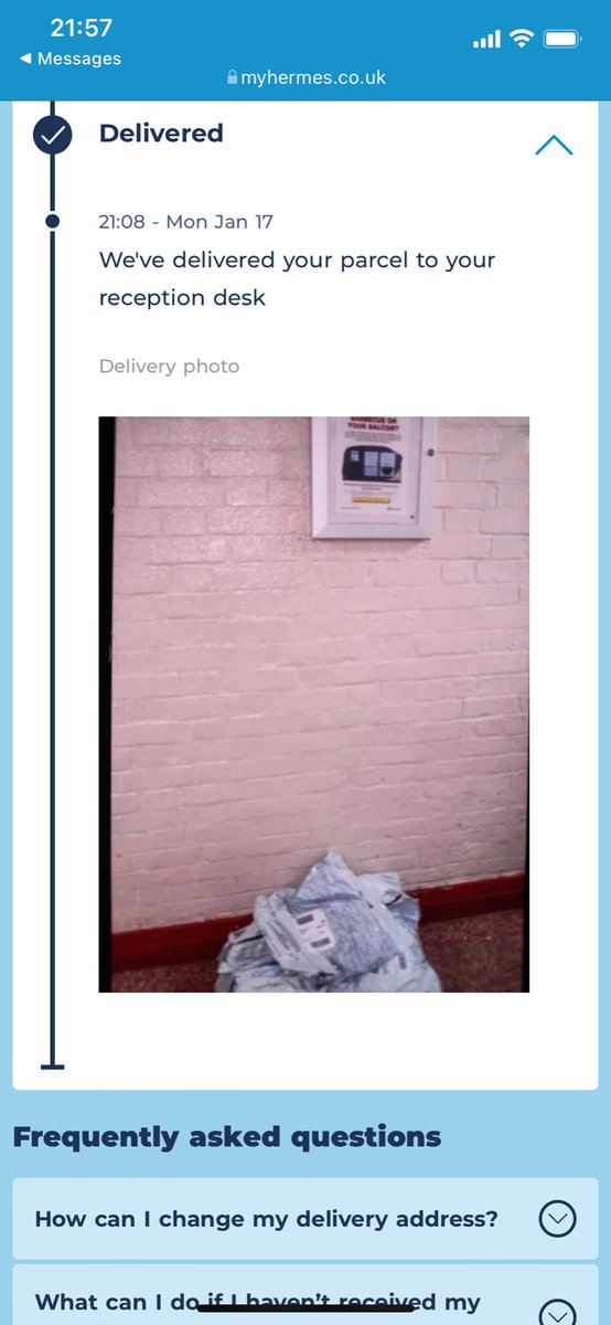 SAKILAAAA1995's tweet photo. @Hermesparcels how is this okay? Just leave my package unattended didn’t even ring my buzzer just left it there. No wonder why no one likes you guys. https://t.co/3M7AuZSnfp