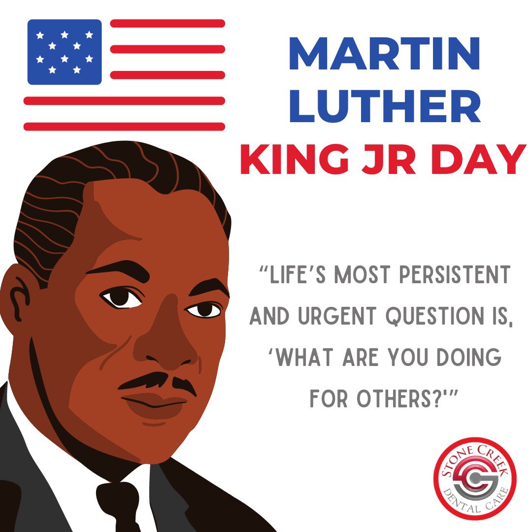 stonecrk_dental's tweet photo. Reflecting on the life and legacy of Dr. Martin Luther King, Jr. today❣️#MLKDAY https://t.co/IC2lyil5OD