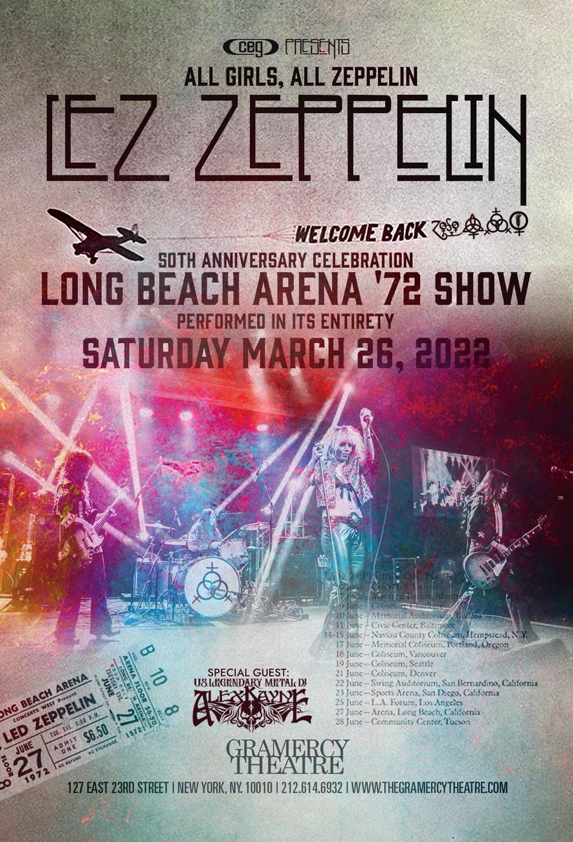 LamourRocks's tweet photo. @CEGPresents @lezZep @GramercyTheatre @DJAlexKayne Pre-Sale: 1/18 - 10am thru 1/20 - 10pm Pre-Sale Password: HEARTBREAKER Tix: https://t.co/Zd8CWPMHTz https://t.co/CfMLum4Bct