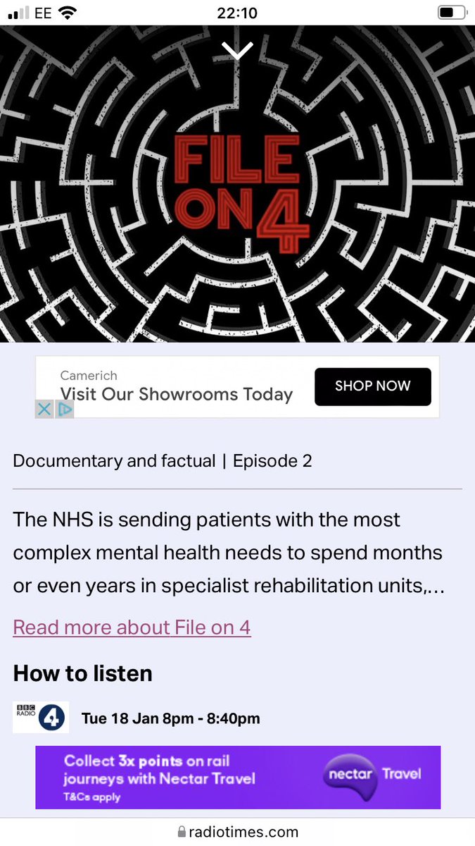 HelenKillaspy's tweet photo. Mental health rehabilitation in the news - BBC radio 4, File on 4 Tuesday 18th Jan 8pm investigates out of area placements for people with complex mental health problems. ⁦⁦@RCPsychRehabSoc⁩ ⁦@skalidindi1⁩ ⁦@raj_psyc⁩ ⁦@Rethink_ https://t.co/BPuidzZUcy