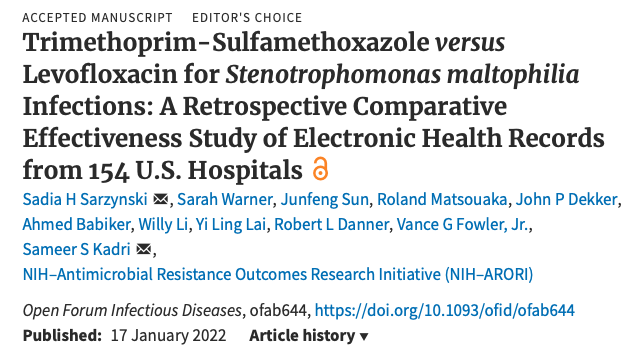 For certain infections, good quality randomized controlled trials are unlikely ever to be done -- hence the importance of large observational studies. This one is potentially practice-changing given the difficulties of high-dose TMP/SMX in some patients. doi.org/10.1093/ofid/o…