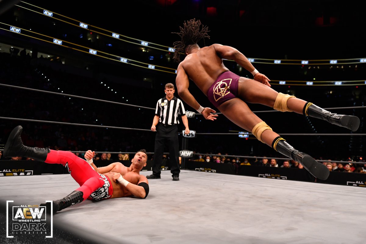 AEW's tweet photo. The North Carolina native @KozonePro was able to get some solid offense in, against the legend @FrankieKazarian, but in the end was forced to tap out, after a great battle here at #AEWDarkElevation!

Catch all the action right here:
▶️ https://t.co/SeTCWb9glG https://t.co/b1MhQz5FtB