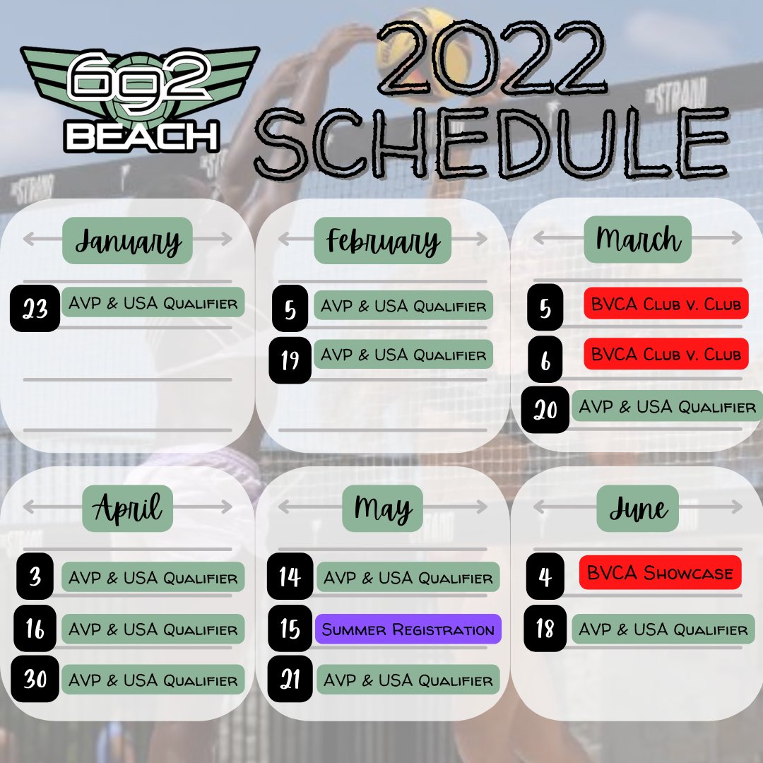Avp 2022 Schedule 692 Beach Volleyball (@692Beach) / Twitter