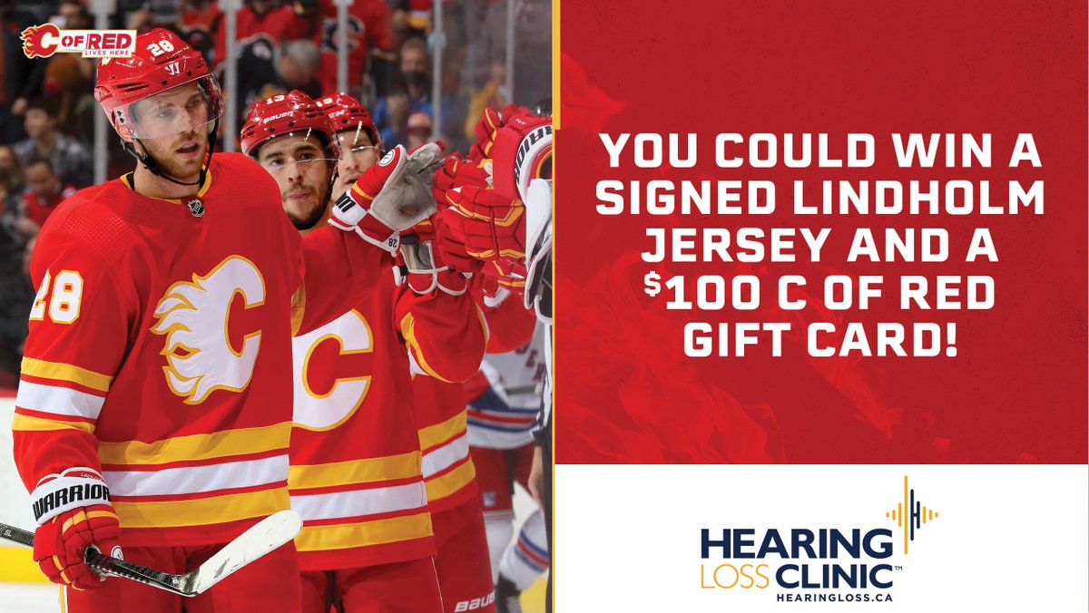 Our friends at the Hearing Loss Clinic are giving you the chance to win a signed Lindholm jersey AND a $100 #CofRed gift card!

Entering is simple:

🔥 RT this post
🔥 Follow us &amp; <a href="/TheHearingLoss/">Hearing Loss Clinic</a>